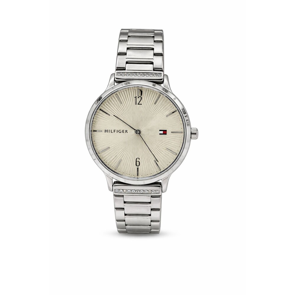 Tommy Hilfiger Women's Silver-Tone Crystal Bracelet Watch